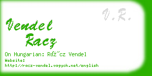 vendel racz business card